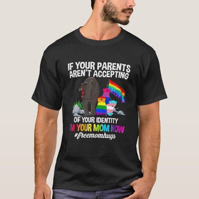 Camiseta Mãe grátis abraça a mãe orgulhosa que carrega LGBT (Frente)