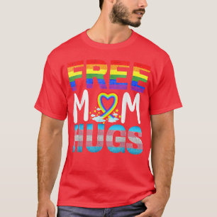 Camiseta Mãe grátis abraça Gay coração LGBT Orgulho Mês par
