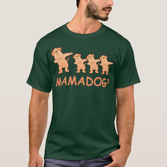 Camiseta Mãe grávida triplica cão amigo (Frente)