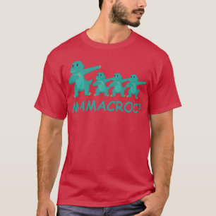 Camiseta Mãe grávida triplica crocodilo