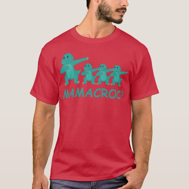 Camiseta Mãe grávida triplica crocodilo (Frente)
