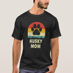 Camiseta Mãe Husky Vintage Cachorro Para Mulheres Husky Sib