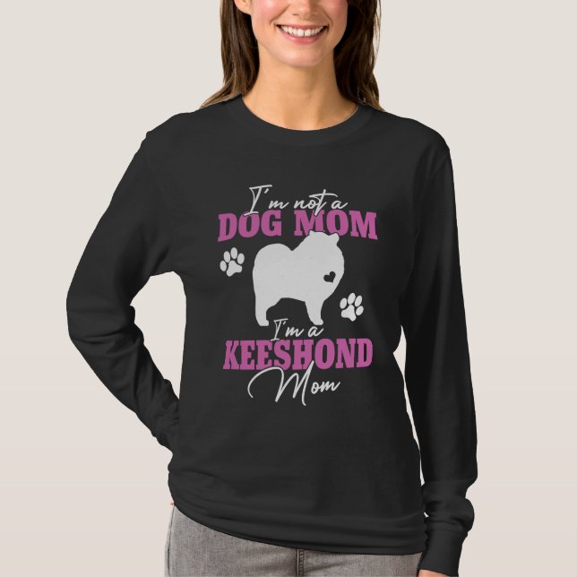 Camiseta Mãe Keeshond Mulheres para Donos de Cães Mãe de Ca (Frente)