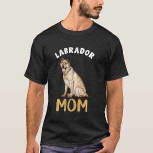 Camiseta Mãe Labrador Estampa de Leopardo Amarelo Labrador