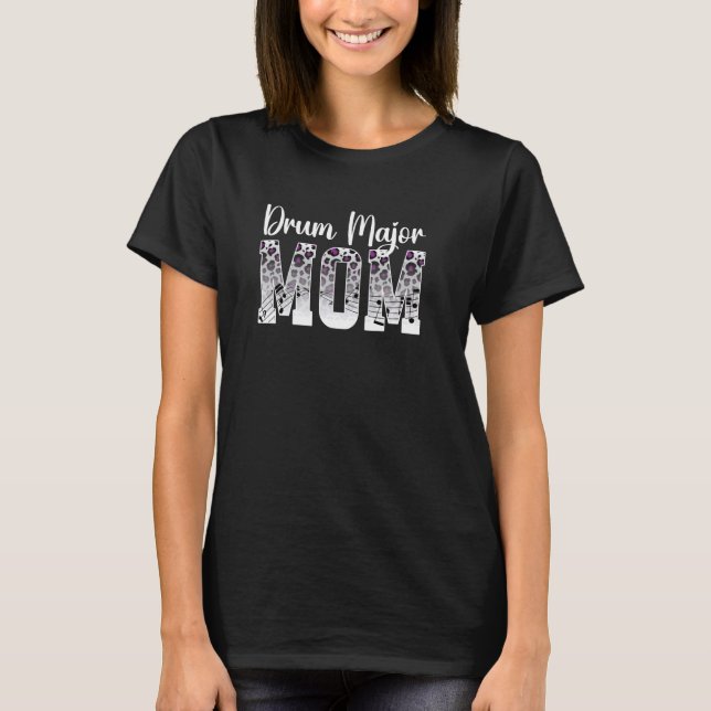 Camiseta Mãe Leopardo Mãe De Um Tambor Mãe (Frente)