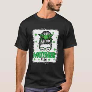 Camiseta Mãe Leopardo Shamrock Mulheres Rua de garotas.