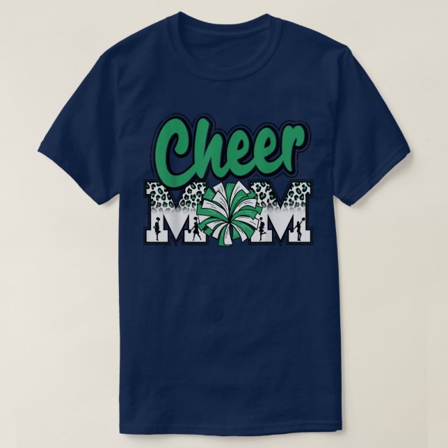 Camiseta Mãe, Leopardo Verde Leotra Pom Cheer (Frente do Design)