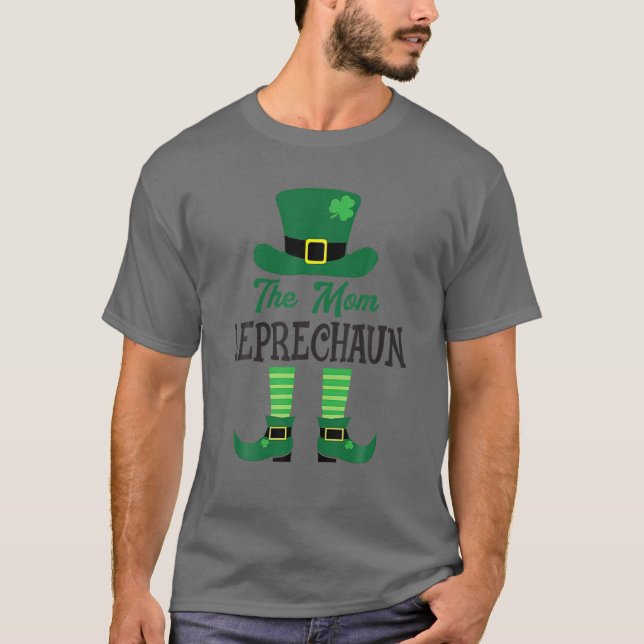 Camiseta Mãe Leprechaun Matching Family Rua no Dia de Patri (Frente)