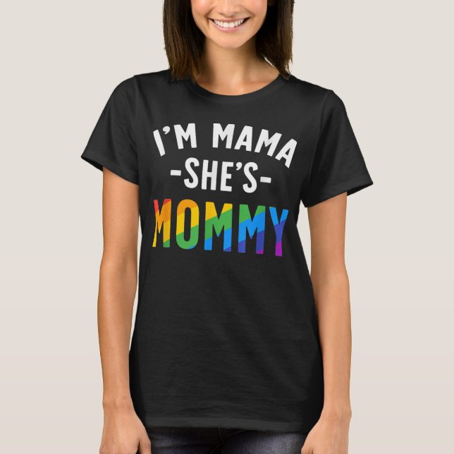 Camiseta Mãe lésbica Orgulho gay do presente sou mãe Ela é  (Frente)