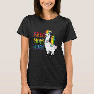 Camiseta Mãe Livre Abraça Arco-Íris Mama Llama Lgbt Pride