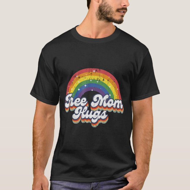 Camiseta Mãe Livre Abraça Arco-Íris Sinalizador Lgbt Sinali (Frente)