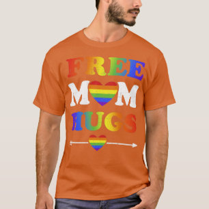 Camiseta Mãe livre abraça com bandeira arco-íris para gay e