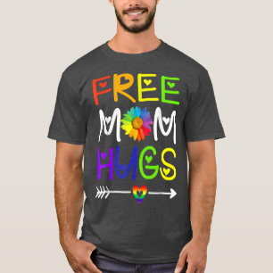 Camiseta Mãe Livre Abraça Daisy Rainbow Coração LGBT Mês