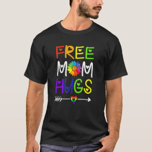 Camiseta Mãe Livre Abraça Daisy Rainbow Heart Lgbt Pride Mê