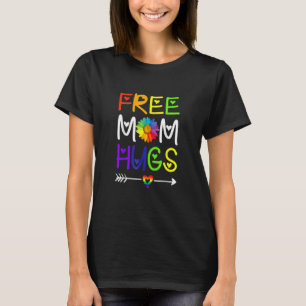Camiseta Mãe Livre Abraça Daisy Rainbow Heart Lgbt Pride Mê