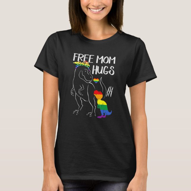 Camiseta Mãe Livre Abraça Dinossaur Rex Mama Lgbt Lésbica G (Frente)
