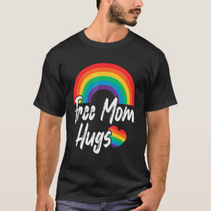 Camiseta Mãe Livre Abraça Legal Lgbt Arco-Íris Gay Les