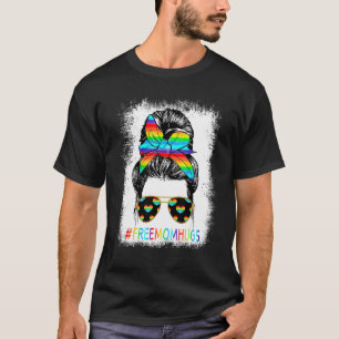 Camiseta Mãe Livre Abraça Mama Cardíaca Arrebatada Arco-Íri
