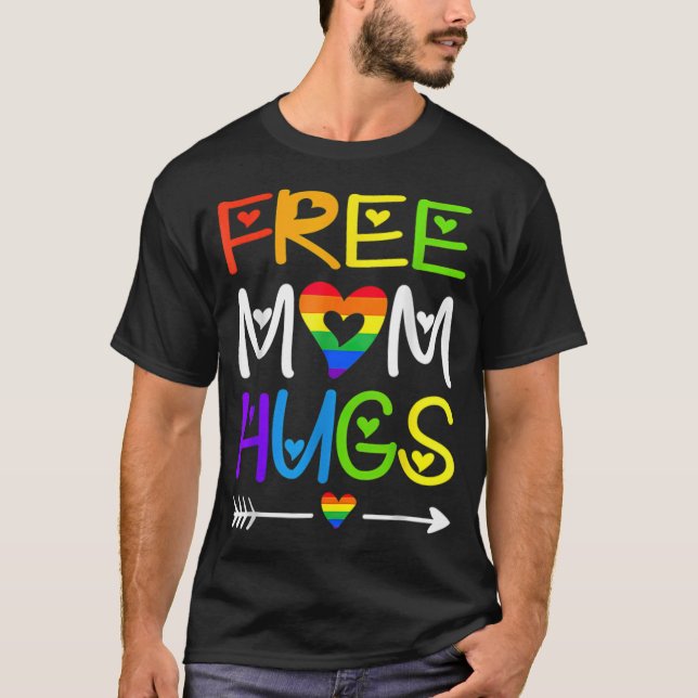 Camiseta Mãe Livre Abraça o Arco Arco-Íris LGBT  (Frente)