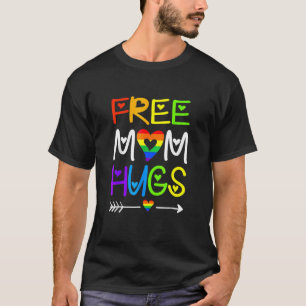 Camiseta Mãe Livre Abraça o Arco Arco-Íris Orgulho Lgbt Mês