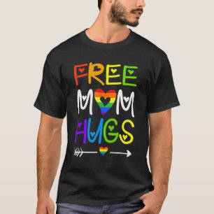 Camiseta Mãe Livre Abraça o Arco-Íris Mês do Orgulho Lgbt