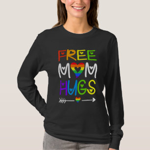 Camiseta Mãe Livre Abraça o Arco-Íris Mês do Orgulho Lgbt