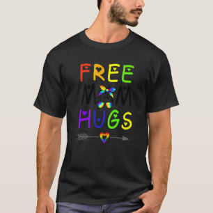 Camiseta Mãe Livre Abraça O Orgulho Arco Arco-Íris Mensal D