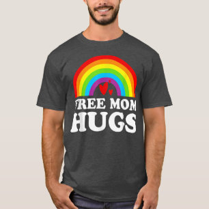 Camiseta Mãe Livre Abraça Orgulho LGBT Arco-Íris Coração Vi