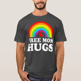 Camiseta Mãe Livre Abraça Orgulho LGBT Arco-Íris Coração Vi
