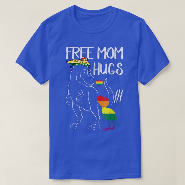 Camiseta Mãe Livre Abraça Orgulho LGBT Mama Dinossaur Re Gi (Frente do Design)