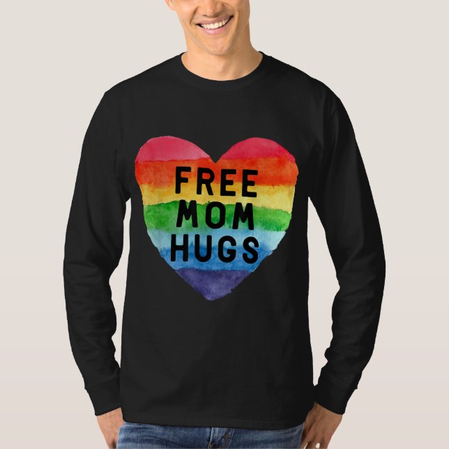Camiseta Mãe Livre Abraça Paradas LGBT Gay do Orgulho Lésbi (Frente)