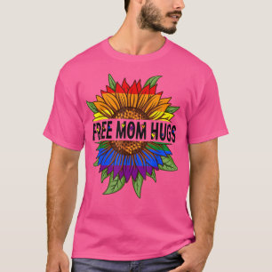 Camiseta Mãe Livre Abraça Rainbow Sunflower Prid LGBT Pr