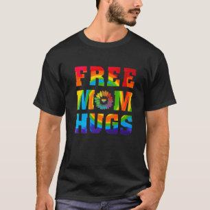 Camiseta Mãe Livre Abraçando Tie Dye Rainbow Heart Lgbt Pri