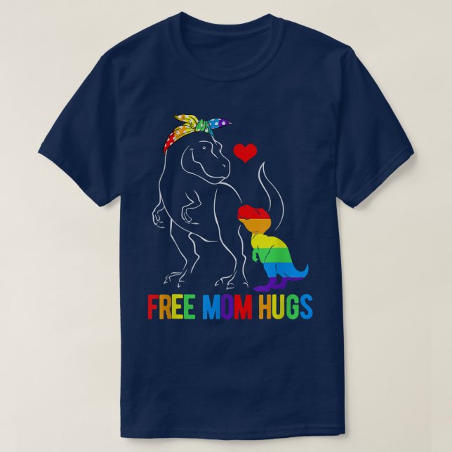 Camiseta Mãe Livre LGBT Abraça Dinossauro Re Mamasaurus All (Frente do Design)