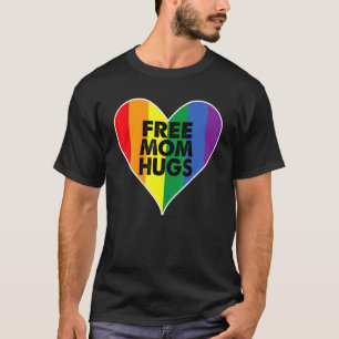 Camiseta Mãe Livre Orgulho Lgbtq Coração Arco-Íris
