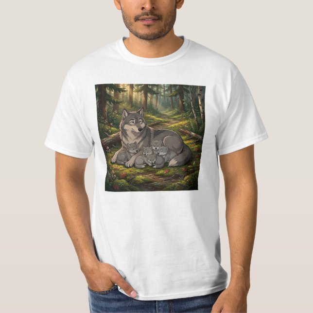 Camiseta Mãe Loba E Filhotes (Frente)