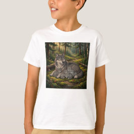 Camiseta Mãe Loba E Filhotes