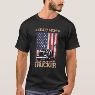 Camiseta Mãe Louca, Camionista Engraçado Esposa de Caminhon