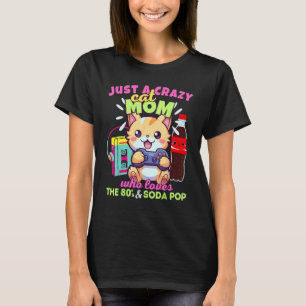 Camiseta Mãe Louca de Gato Que Ama Jogos Refrigerante & Os 