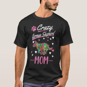 Camiseta Mãe Louca do Pastor Alemão Menina do Cão Pastor Al