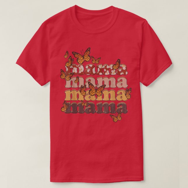 Camiseta Mãe Mãe Borboleta Boho Mãe Mãe Vaca Leopardo Impre (Frente do Design)