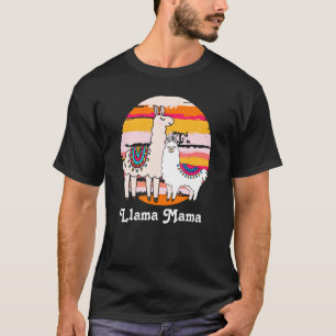 Camiseta Mãe Mãe Llama Aniversário Bela Animal Retro 2
