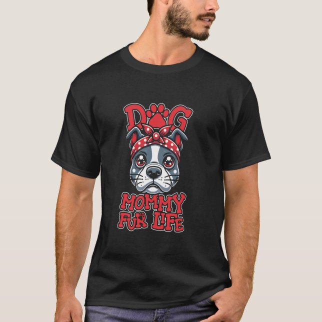Camiseta Mãe-mãe-mãe americana Raça-carneiro - Cachorro-cão (Frente)