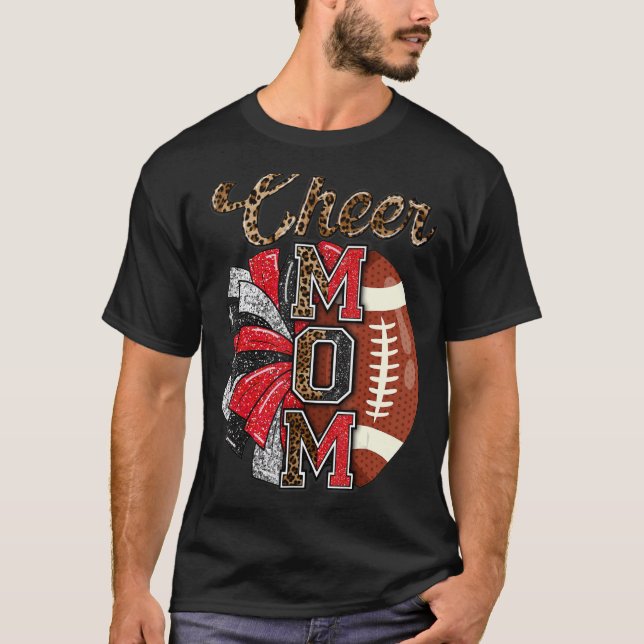Camiseta Mãe Mãe Maroon Leopard Leopard Leoke Pom Poms 1 (Frente)