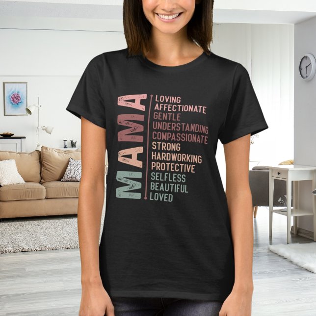 Camiseta Mãe mãe palavra arte ama preto (Criador carregado)