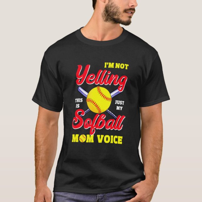 Camiseta Mãe Mães Vozes Softball Gritando Roupa (Frente)