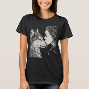 Camiseta Mãe Malamute do Alasca Arte de Cachorro Malamute D