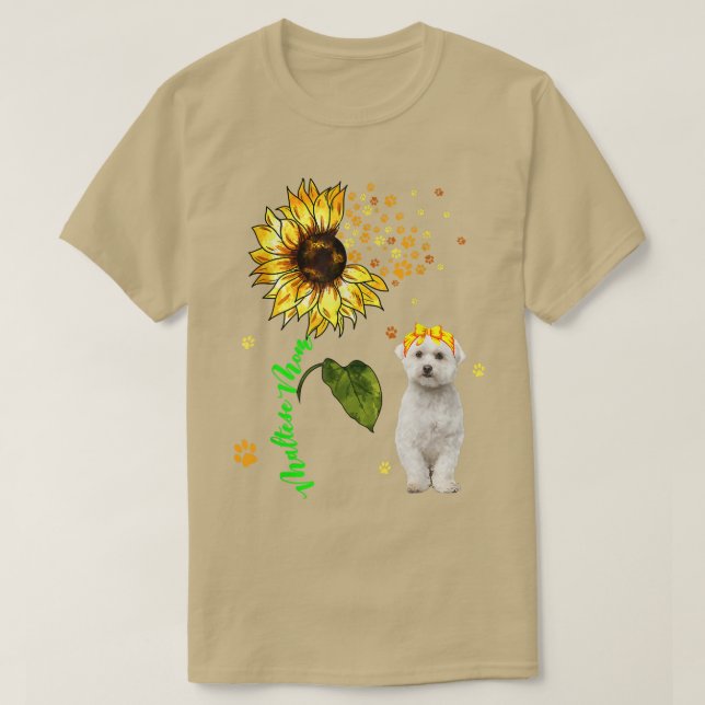 Camiseta Mãe Maltesa Cachorro Cachorro Cachorro Cachorro Pr (Frente do Design)