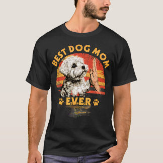 Camiseta Mãe Maltesa Retro Pôr do Sol Divertida Dia das Mãe
