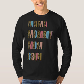Camiseta Mãe Mamãe Mãe Bruh Dia de as mães Leopardo Rapaz X